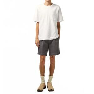 NEW CORRIDOR heavy twill pleated short in grey